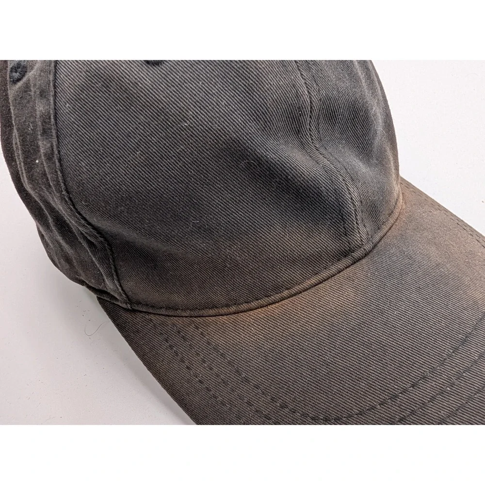 Levis Mens Faded Black Cotton Baseball Cap Adjustable Leather Strap Hat